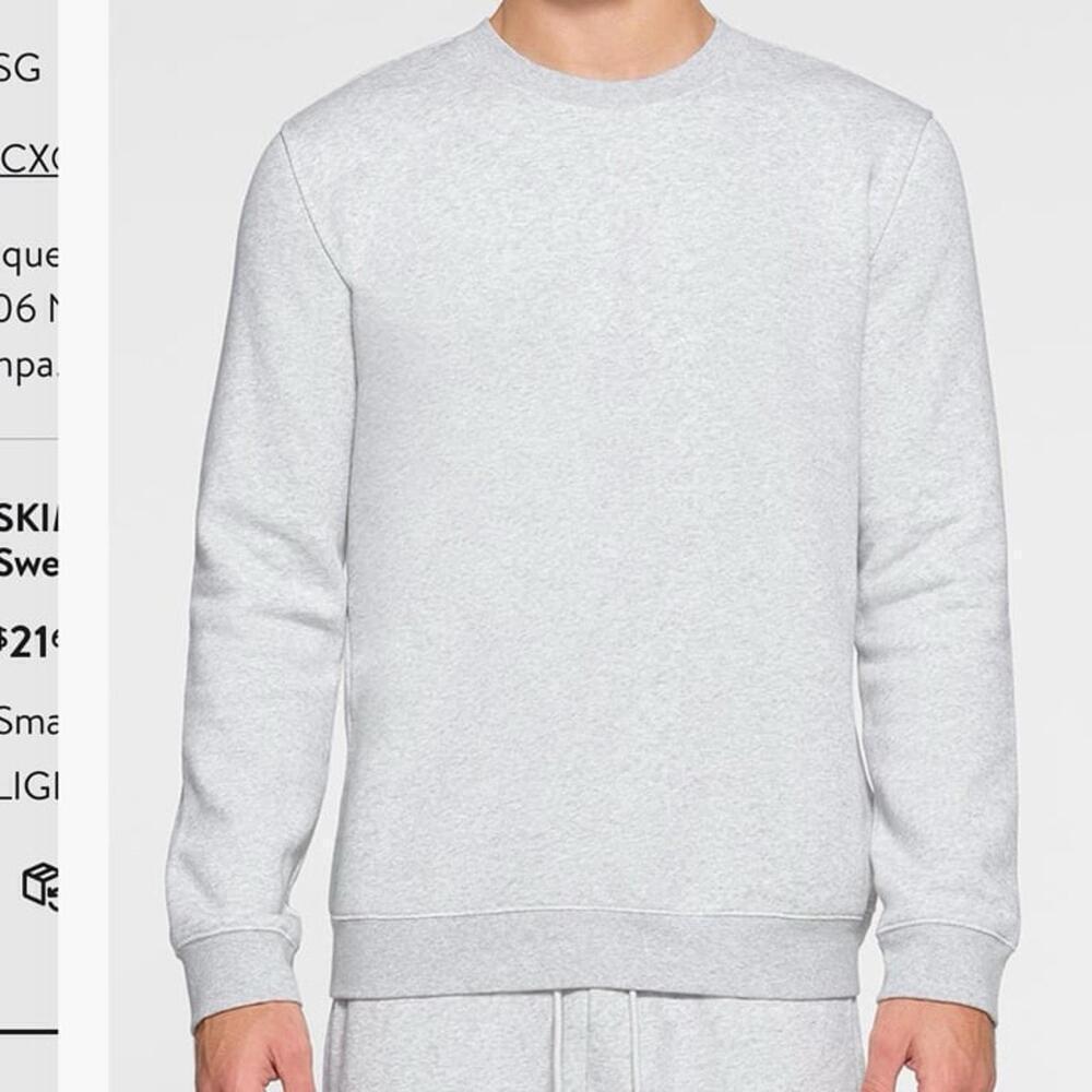Skims Cotton Blend Crewneck Sweatshirt